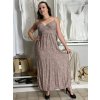Šaty dlouhé letní na ramínka dámské nadrozměr BELLA (M/L - XL/XXL ONE SIZE) IMWGD25V084/DUR (Velikost M/L, Barva červená)