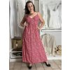 Šaty dlouhé letní na ramínka dámské nadrozměr BELLA (M/L - XL/XXL ONE SIZE) IMWGD25V084/DUR (Velikost M/L, Barva červená)