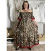 Šaty dlouhé letní carmen krátký rukáv dámské CATY (M/L/XLONE SIZE) INDICKÁ MÓDA IMM24M2892/DU (Velikost M/L/XL, Barva hnědá)