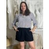 Tunika prodloužená košilová krátký rukáv dámská nadrozměr JENNY (40/42/44 ONE SIZE) ITALSKá MODA IMSM251117/DU (Velikost 40/42/44, Barva modrá)