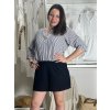 Tunika prodloužená košilová krátký rukáv dámská nadrozměr JENNY (40/42/44 ONE SIZE) ITALSKá MODA IMSM251117/DU (Velikost 40/42/44, Barva modrá)