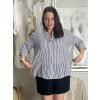 Tunika prodloužená košilová krátký rukáv dámská nadrozměr JENNY (40/42/44 ONE SIZE) ITALSKá MODA IMSM251117/DU (Velikost 40/42/44, Barva modrá)