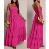 Šaty dlouhé letní carmen bez rukávu dámské AURORA (XS/S/M ONE SIZE) ITALSKÁ MÓDA IMWGS2511921/DUR (Velikost XS/S/M, Barva béžová krémová)