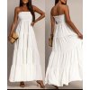 Šaty dlouhé letní carmen bez rukávu dámské AURORA (XS/S/M ONE SIZE) ITALSKÁ MÓDA IMWGS2511921/DUR (Velikost XS/S/M, Barva béžová krémová)