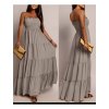 Šaty dlouhé letní carmen bez rukávu dámské AURORA (XS/S/M ONE SIZE) ITALSKÁ MÓDA IMWGS2511921/DUR (Velikost XS/S/M, Barva béžová krémová)