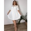 Šaty letní mušelínové 3/4 dlouhý rukáv dámské nadrozměr (46/48/50 ONE SIZE) ITALSKÁ MÓDA IMPEM25XA281/DUR (Velikost 46/48/50, Barva bílá)