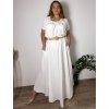 Sukně mušelínová dlouhá s páskem dámská nadrozměr ERIKA (48/50/52 ONE SIZE) ITALSKÁ MÓDA IM425486/DUR (Velikost 48/50/52, Barva bílá)