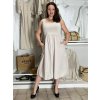 Šaty  letní na ramínka dámské LIDIE (S/M/L ONE SIZE) ITALSKÁ MÓDA IM725LIDIE/DUR (Velikost S/M/L, Barva béžová)