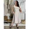 Šaty  letní na ramínka dámské LIDIE (S/M/L ONE SIZE) ITALSKÁ MÓDA IM725LIDIE/DUR (Velikost S/M/L, Barva béžová)