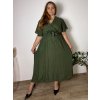 Šaty dlouhé letní krátký rukáv dámské nadrozměr (52/54/56 ONE SIZE) ITALSKÁ MÓDA IM425487/DU (Velikost 52/54/56, Barva Černá)