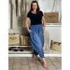 Kalhoty oversize dlouhé dámské INGE (M/L/XL ONE SIZE) ITALSKá MóDA IMSM25INGE/DU (Velikost M/L/XL, Barva světle modrá)