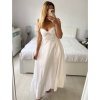 Šaty dlouhé letní na ramínka dámské (S/M/L ONE SIZE) ITALSKÁ MÓDA IMPBB24C33330/DUR (Velikost S/M/L, Barva bílá)