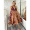 Šaty dlouhé letní na ramínka dámské RAMONA (S/M/L ONE SIZE) INDICKÁ MÓDA IMWKA251062-6/DU (Velikost S/M/L, Barva oranžová)