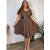 Šaty volnočasové letní oversize krátký rukáv dámské nadrozměr INGE (54/56/58 ONE SIZE) ITALSKÁ MÓDA IMWDV251578/DU (Velikost 54/56/58, Barva hnědá)