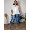Košile bavlněná 3/4 dlouhý rukáv dámská nadrozměr INGE(42/44/46 ONE SIZE) ITALSKÁ MODA IM725161/DU (Velikost 42/44/46, Barva bílá)