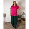 Tričko prodloužené oversize krátký rukáv dámská nadrozměr (2XL/3XL/4XL ONE SIZE) ITALSKÁ MÓDA IMC22PIERA