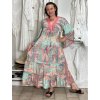 Šaty dlouhé letní dlouhý rukáv dámské (M/L/XL ONE SIZE) INDICKÁ MÓDA IMWKA25CE-301-7/DU (Velikost M/L/XL, Barva světle zelená)