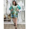 Šaty letní 3/4 rukáv oversize dámské AMELIA (S/M/L ONE SIZE) ITALSKÁ MÓDA IMPEM25CA2800/DU (Velikost S/M/L, Barva tmavě modrá)
