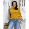 Svetr úpletový 3/4 dlouhý rukáv dámské (S/M/L ONE SIZE) ITALSKÁ MÓDA IM5252422/DU (Velikost M/L, Barva hnědá)