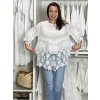 Tunika krajkové letní plážové přes plavky 3/4 rukáv dámské SELENA (S/M/L onesize) ITALSKÁ MÓDA IMB24112/DU (Velikost S/M/L, Barva bílá)