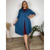 Cardigan dlouhý bavlněný 3/4 dlouhý rukáv dámský nadrozměr (52/54/56 ONE SIZE) ITALSKÁ MÓDA IM425550/DUR (Velikost 52/54/56, Barva hnědá)
