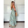 Šaty letní na ramínka dámské (S/M ONE SIZE) INDICKÁ MÓDA IMPEM22G69-5/DUR (Velikost S/M, Barva tyrkysová)