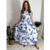 Šaty dlouhé letní elegantní bez rukávu dámské (S/M/L ONE SIZE) ITALSKÁ MÓDA IMPBB24P9741/DUR (Velikost S/M/L, Barva modrá)