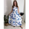 Šaty dlouhé letní elegantní bez rukávu dámské (S/M/L ONE SIZE) ITALSKÁ MÓDA IMPBB24P9741/DUR (Velikost S/M/L, Barva modrá)