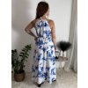 Šaty dlouhé letní elegantní bez rukávu dámské (S/M/L ONE SIZE) ITALSKÁ MÓDA IMPBB24P9741/DUR (Velikost S/M/L, Barva modrá)