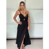 Šaty dlouhé elegantní letní na ramínka dámské DIXIE (S/M/L ONE SIZE) ITALSKÁ MÓDA IMWHD252130/DUR (Velikost S/M/L, Barva Černá)