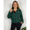 Kabát krátký flaušový beránek dámský nadrozměr  (46/48/50 ONE SIZE) ITALSKá MóDA IM32511116/DUR (Velikost 46/48/50, Barva tmavě smaragdová)