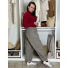 Kalhoty manžerstrové oversize dlouhé dámské VERONA (M/L/XL ONE SIZE) ITALSKá MóDA IMSM251141/DU (Velikost M/L/XL, Barva šedá)