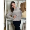 Svetr ženilkový dlouhý rukáv dámský AGNES (M/L-XL/2XL) AMBITIONFLY AMB25N413T/DU (Velikost M/L, Barva hnědá)