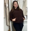 Mikina oversize s kapucí dlouhý rukáv dámská  ILONA (S/M/L ONE SIZE) ITALSKÁ MÓDA IMWDZ251111/DUR (Velikost S/M/L, Barva hnědá)