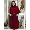 Sukně s páskem manžestrová dámská MONA (S/M/L ONE SIZE) ITALSKá MóDA IMSM251155/DU (Velikost S/M/L, Barva vínová)
