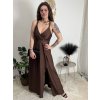 Šaty dlouhé elegantní na ramínka dámské AMANDA (S/M/L ONE SIZE) ITALSKá MODA IM323022/DUR (Velikost S/M/L, Barva Černá)