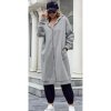 Mikina teplá prodloužená s kapucí na zip dlouhý rukáv dámská (M/L/XL ONE SIZE) ITALSKÁ MÓDA IMD23526