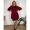 Cardigan bavlněný s kapsami dlouhý rukáv dámský nadrozměr (48/50/52 ONE SIZE) ITALSKÁ MÓDA IM425549