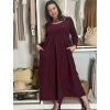 Šaty volnočasové dlouhý rukáv dámské VIVA (S/M/L ONE SIZE) ITALSKÁ MÓDA IMSM2511125