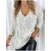 Svetr pletený dlouhý rukáv dámský (S/M/L ONE SIZE) ITALSKÁ MÓDA IMM24M30099