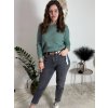 Rifle jeans s páskem  MOM FIT dámske nadrozměr (M-3XL) MOON GIRL MA525KF520-6/DUR (Velikost M, Barva šedá)