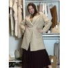 Kabát flaušový beránkový  dlouhý rukáv dámský nadrozměr (44/46/48 ONE SIZE) ITALSKÁ MÓDA IM4251121/DUR (Velikost 44/46/48, Barva béžová)