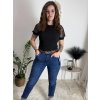 Rifle jeans s páskem  MOM FIT dámske nadrozměr (M-3XL) MOON GIRL MOG25KF520-3 (Velikost M, Barva modrá)