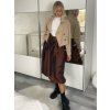 Sukně s páskem dámská TEA (XS/S/M ONE SIZE) ITALSKá MóDA IMSM251157/DUR (Velikost XS/S/M, Barva hnědá)