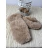 Rukavice palčáky zimní s kožíškem  dámské (ONE SIZE) BEST EMILIE LIS25ST-502/DUR (Velikost ONE SIZE, Barva béžová)
