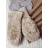 Rukavice palčáky zimní s kožíškem  dámské (ONE SIZE) BEST EMILIE LIS25ST-502/DUR (Velikost ONE SIZE, Barva béžová)