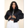 Bunda slabá bomberka oversize dlouhý rukáv dámská (S/M/L ONE SIZE) ITALSKÁ MÓDA IMPDY24ZZ5262/DUR (Velikost S/M/L, Barva Černá)
