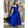 Šaty společenské dlouhé carmen na ramínka dámské ADELE (M/L/XL ONE SIZE) ITALSKá MóDA IM4251147/DUR (Velikost M/L/XL, Barva tmavě tyrkysová)