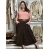Sukně manžestrová s páskem dámská (S/M/L ONE SIZE) ITALSKÁ MÓDA IMPLU2552123/DU (Barva hnědá)