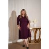 Šaty elegantní 3/4 rukáv dámské nadrozměr (40-50) POLSKÁ MÓDA PMLLD255098-3/DUR (Velikost 40, Barva vínová)
